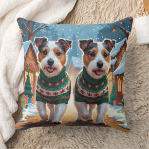 Almofada Cães Terrier Australiano Natal Neve Férias