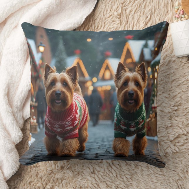 Almofada Cães Terrier Wheaten Natal Neve Férias  (Cobertor)