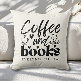 Almofada Café Cachorro e Livros Personalizados