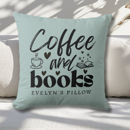 Almofada Café Cachorro e Livros Personalizados