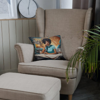 Almofada Café Chronicle: Retro Newsreader