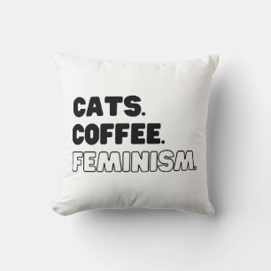 Almofada Café com Gatos Feminismo