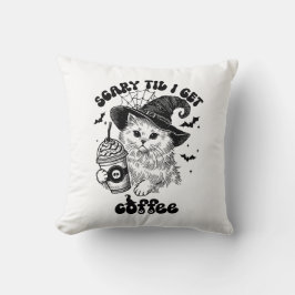 Almofada Café De Gato Halloween - Almoço Assustador Que Vou