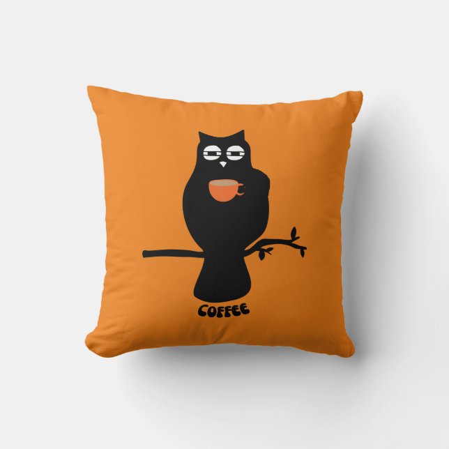 Almofada Café Droopy Eyed Owl (Frente)