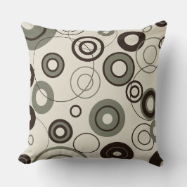 Almofada Café e Círculos de Oliva