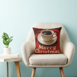 Almofada Café Em um Cobertor Alegre de Natal