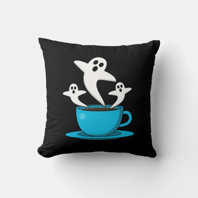 Almofada Café fumante fantasma (Frente)