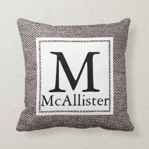 Almofada Café Moderno Brown Herringbone