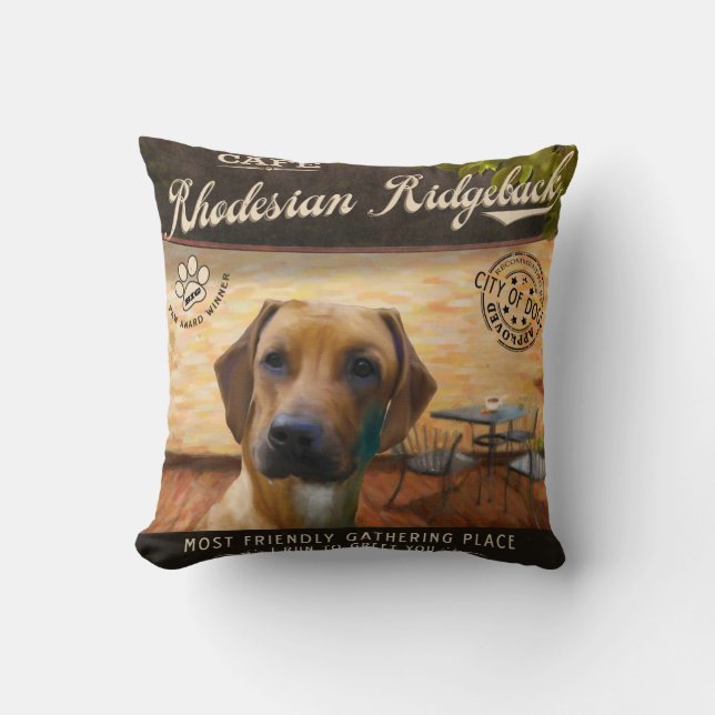 Almofada Café Rhodesian Ridgeback (Frente)