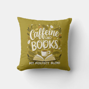 Almofada Cafeína e livros: minha mistura perfeita, Calliogr