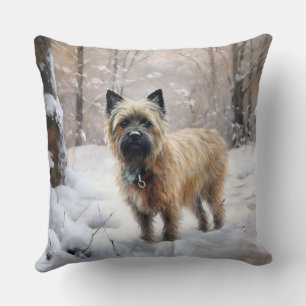 Almofada Cairn Terrier Deixe Nevar Natal