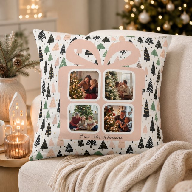 Almofada Caixa de Presente de Natal Moderna Personalizada c (Criador carregado)