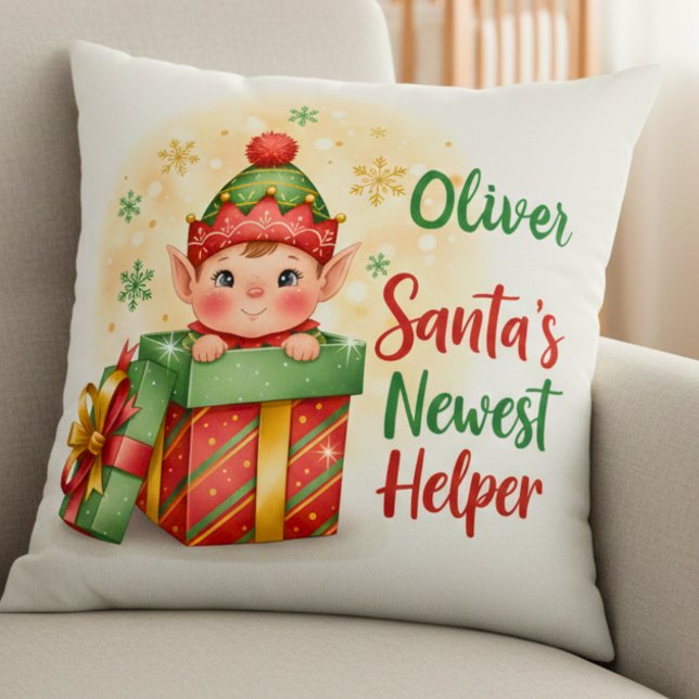 Almofada Caixa de Presente do Elfo Fofo de Natal do Novo Aj (Criador carregado)