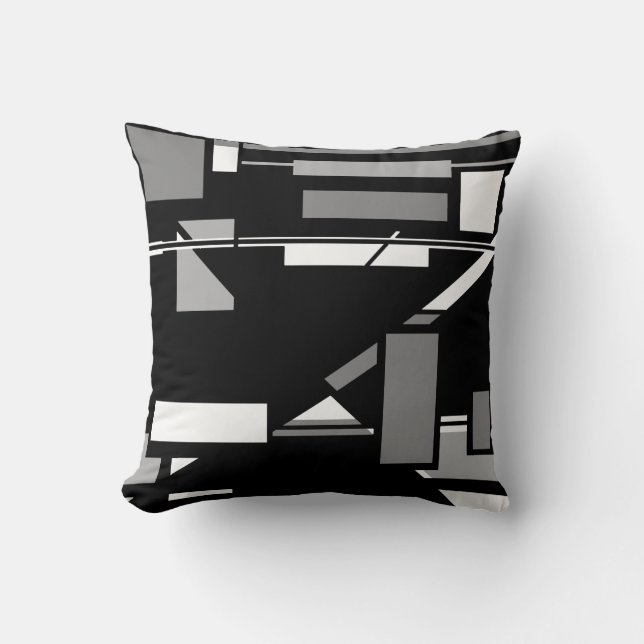 Almofada Caixas de Cinzas brancas na Abstrato de Arte Geomé (Frente)