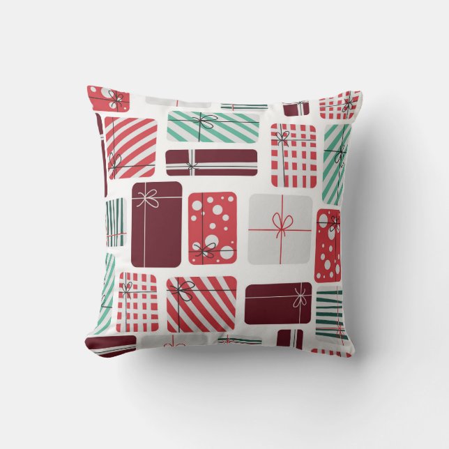 Almofada Caixas de Presente Festivas Sem Olhos Padrão (Frente)