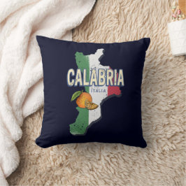 Almofada Calábria Itália - Região Retro Mapa Vintage Souven
