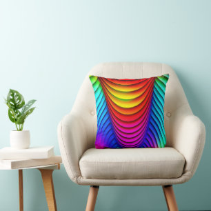 Almofada Caleidoscópio de Cores Padrão 3D