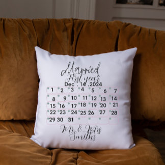 Almofada Calendário de Casamento Personalizado Data