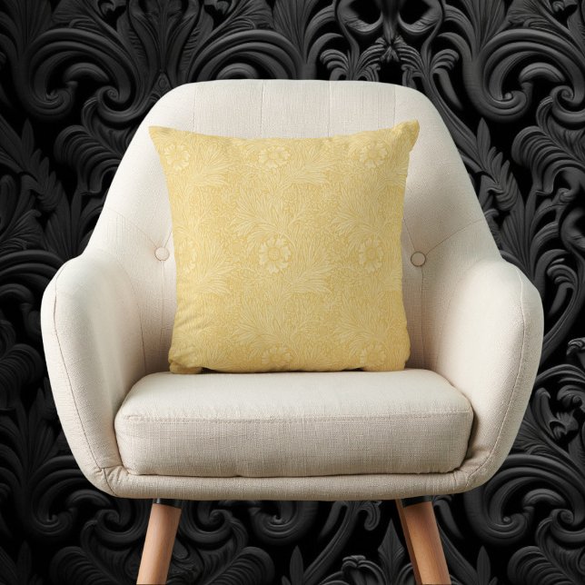 Almofada Calêndula por William Morris, Flores de Jardim Ant (Marigold by William Morris, Vintage Garden Flowers Throw)