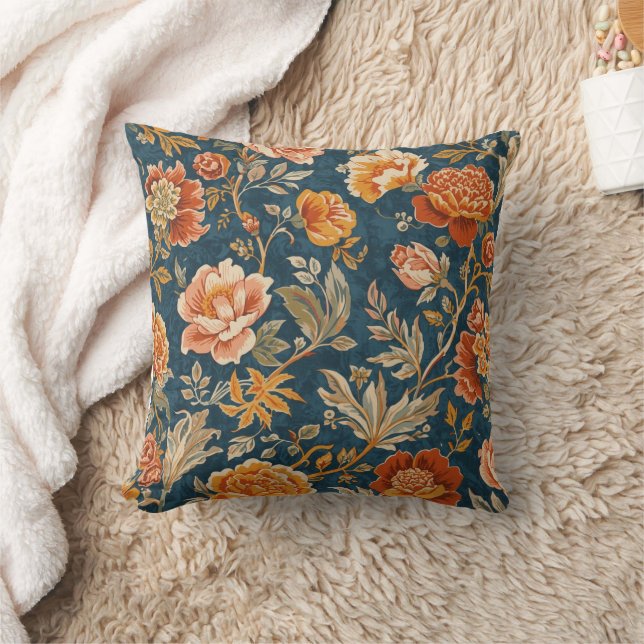 Almofada calêndula William Morris floral Vintage  (Cobertor)