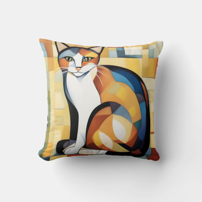 Almofada Calico Cubism A Feline (Frente)
