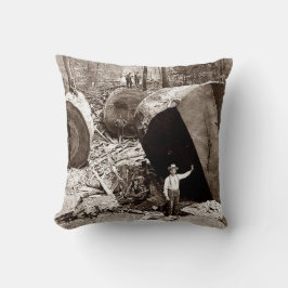 Almofada California Lumberjacks ao lado de Fallen Redwood 1