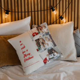 Almofada Caligrafia da Árvore de Natal | Fotos da família
