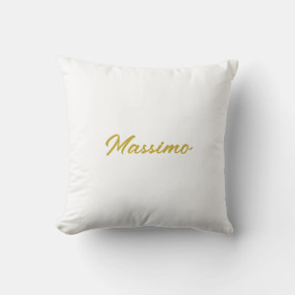 Almofada Caligrafia Elegante Dourado Branco Simples Nome