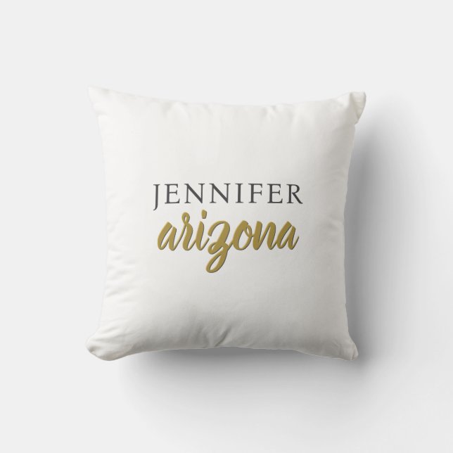 Almofada Caligrafia Elegante Simples Adicionar Nome Próprio (Frente)