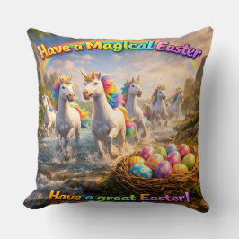 Almofada Call Easter enchanted unicorns and Easter eggs dec