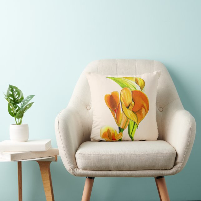 Almofada Calla lily blosom aquoso floral (Cadeira)