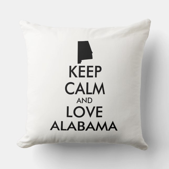 Almofada CALMA DE MANUTENÇÃO personalizável e ALABAMA AMOR (Frente)