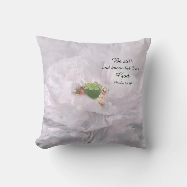 Almofada Calmando o Blossom com uma mensagem de Bíblia (Frente)