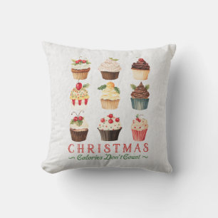 Almofada Calorias de Natal Não Contem - Cupcakes de Férias