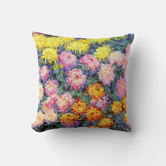 Almofada Cama de Chrysanthemums por Monet (Frente)