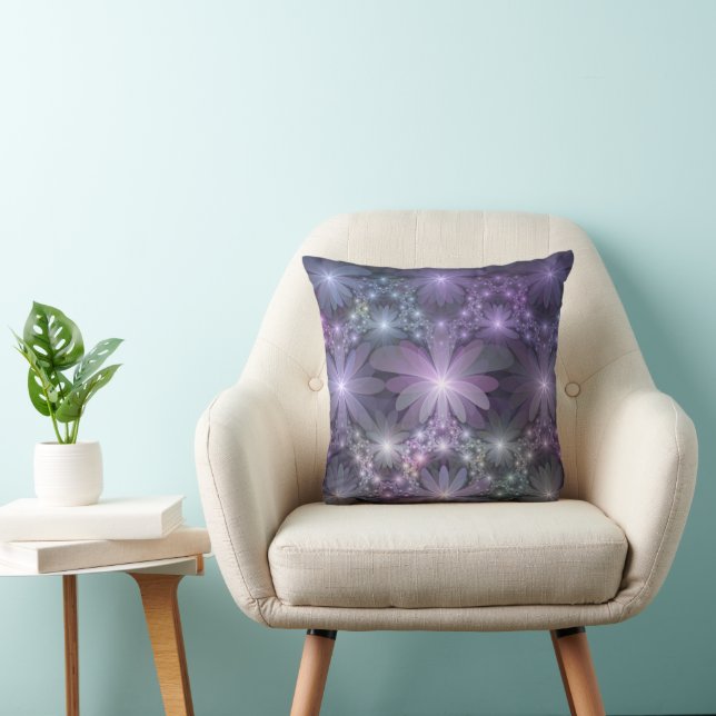 Almofada Cama de Flores Arte de Fractal Abstrato Brilhante  (Cadeira)