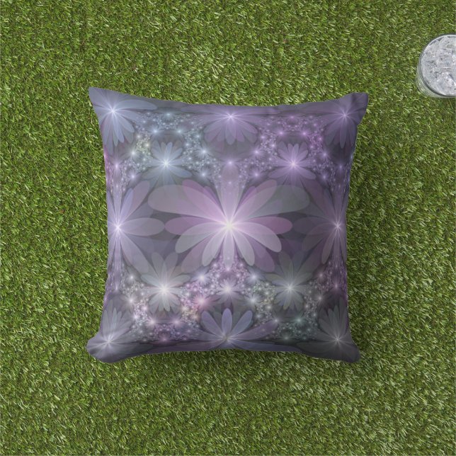 Almofada Cama de Flores Arte Fractal Abstrato Brilhante e M (Grama)