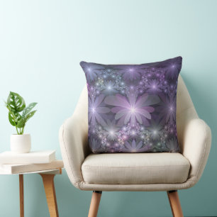Almofada Cama de Flores Arte Fractal Abstrato Moderno e Bri