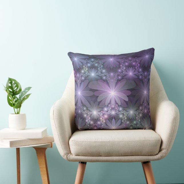 Almofada Cama de Flores Arte Fractal Abstrato Moderno e Bri (Cadeira)