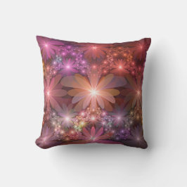 Almofada Cama De Flores Colorida Abstrata Arte Fractal Bril