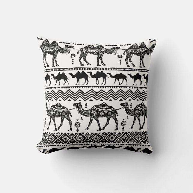 Almofada Camelos decorativos Design de padrão sem costura (Frente)