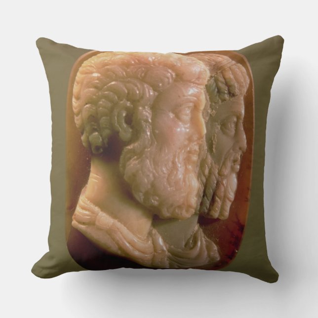 Almofada Cameo que descreve Marcus Aurelius (121-180) e (Frente)