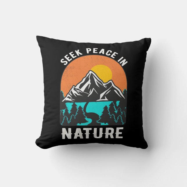 Almofada Caminhando Busca Paz Na Natureza (Frente)