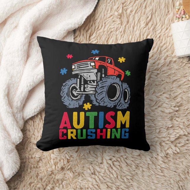 Almofada Caminhão Monstro de Conscientização do Autismo Esm (Cobertor)