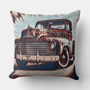 Almofada Caminhão Rustic Grunge - Uma Beleza Vintage