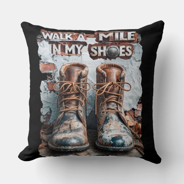 Almofada Caminhar um monte em meus Calçados - Russo Inspira (Frente)