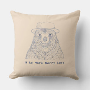 Almofada Caminhe Mais Preocupada menos / Urso Sorridente