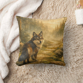 Almofada Caminho da Floresta & Lobo do Lago Nebuloso Design