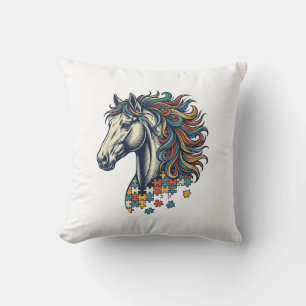 Almofada Camisa Colorida Peça de Cavalo Vintage Engraving T