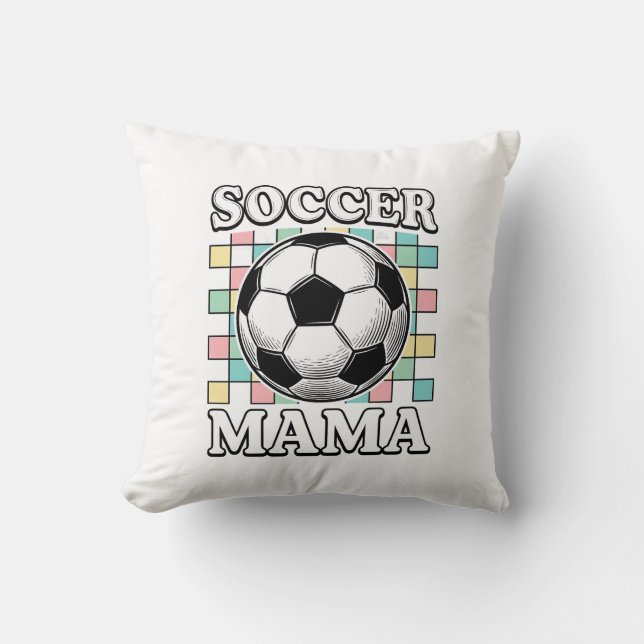 Almofada Camisa com Desenho de Gravura de Mãe de Futebol An (Frente)